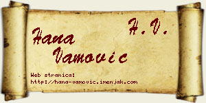 Hana Vamović vizit kartica